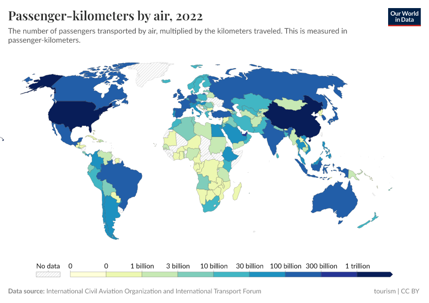 A thumbnail of the "Passenger-kilometers by air" chart