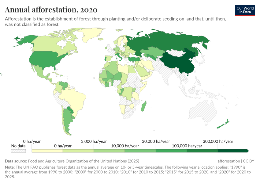 A thumbnail of the "Annual afforestation" chart