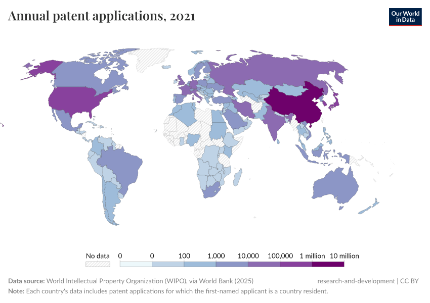 A thumbnail of the "Annual patent applications" chart
