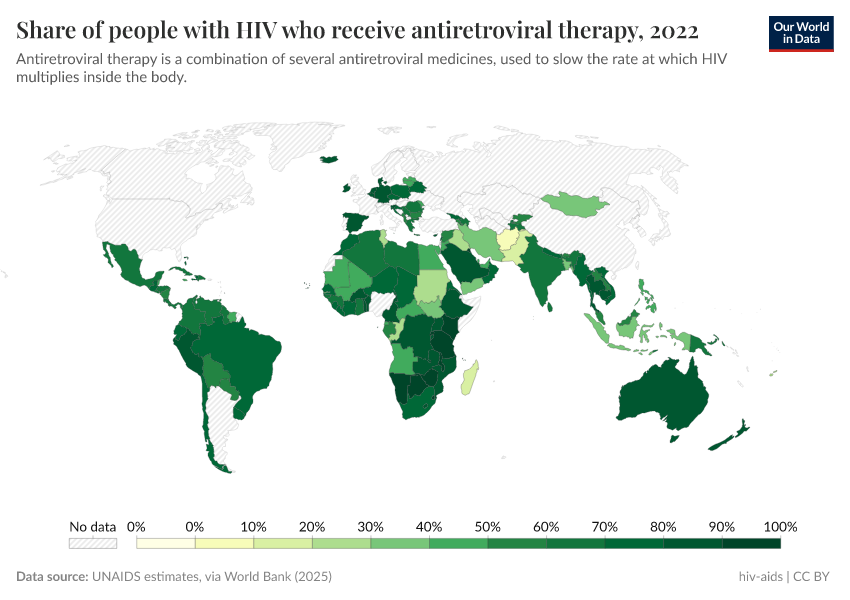 A thumbnail of the "Share of people with HIV who receive antiretroviral therapy" chart