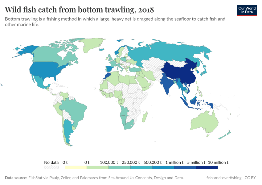 A thumbnail of the "Wild fish catch from bottom trawling" chart