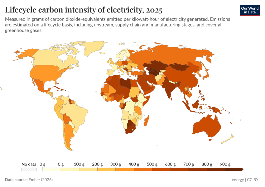 A thumbnail of the "Carbon intensity of electricity generation" chart