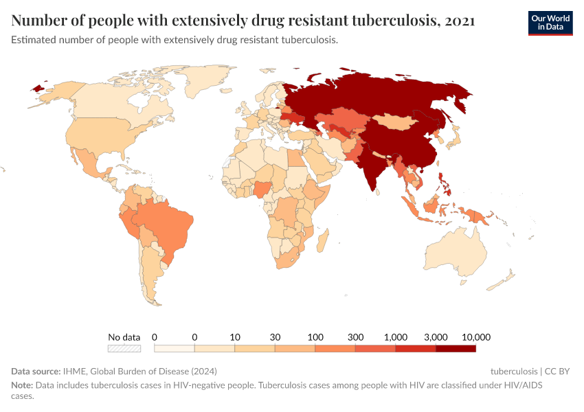 A thumbnail of the "Number of people with extensively drug resistant tuberculosis" chart