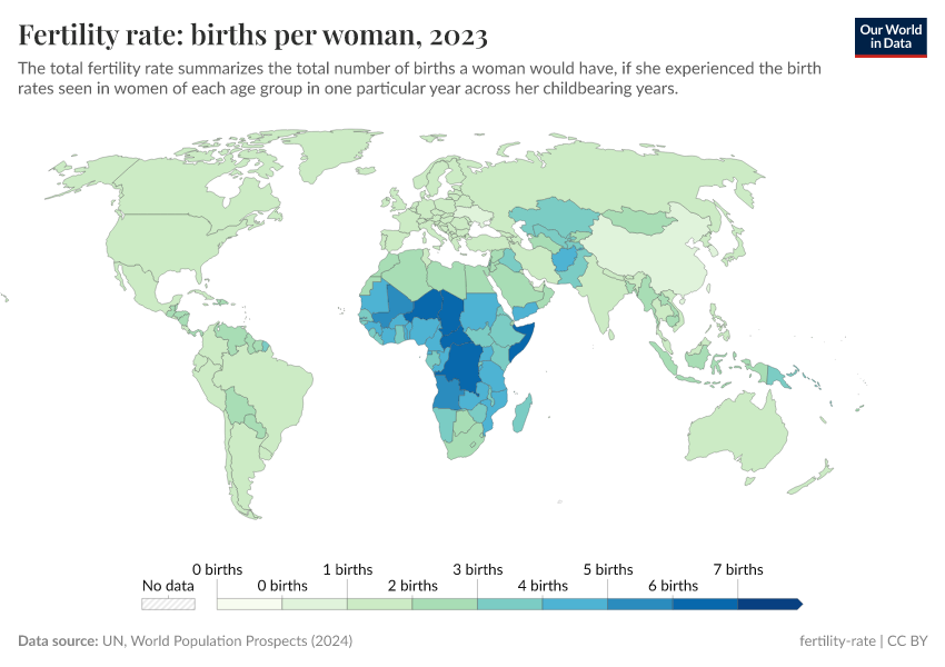 A thumbnail of the "Fertility rate: births per woman" chart
