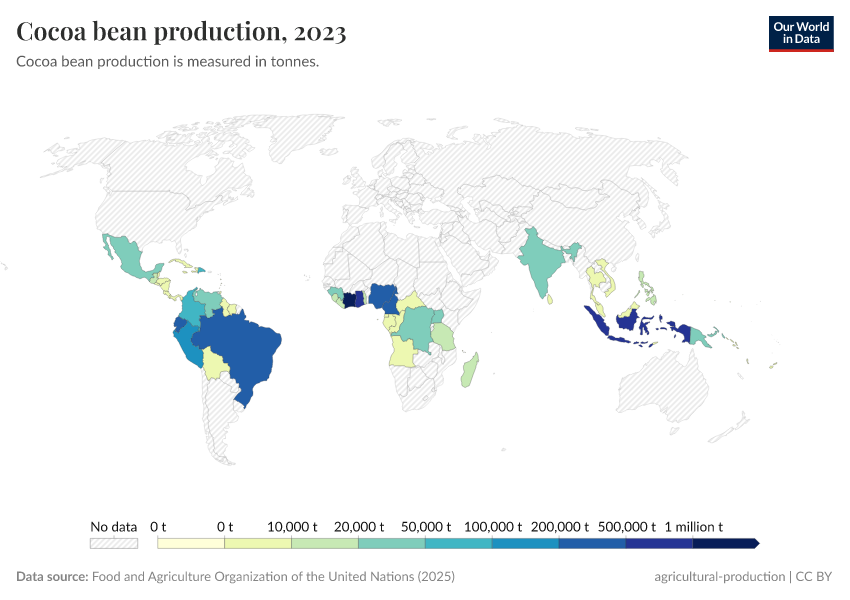 A thumbnail of the "Cocoa bean production" chart