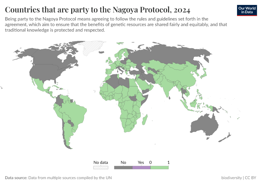 A thumbnail of the "Countries that are party to the Nagoya Protocol" chart