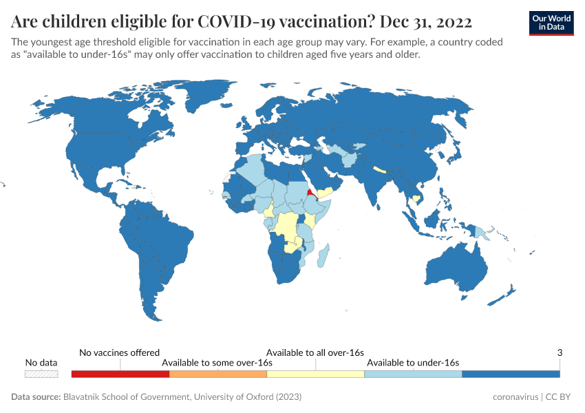 A thumbnail of the "Are children eligible for COVID-19 vaccination?" chart