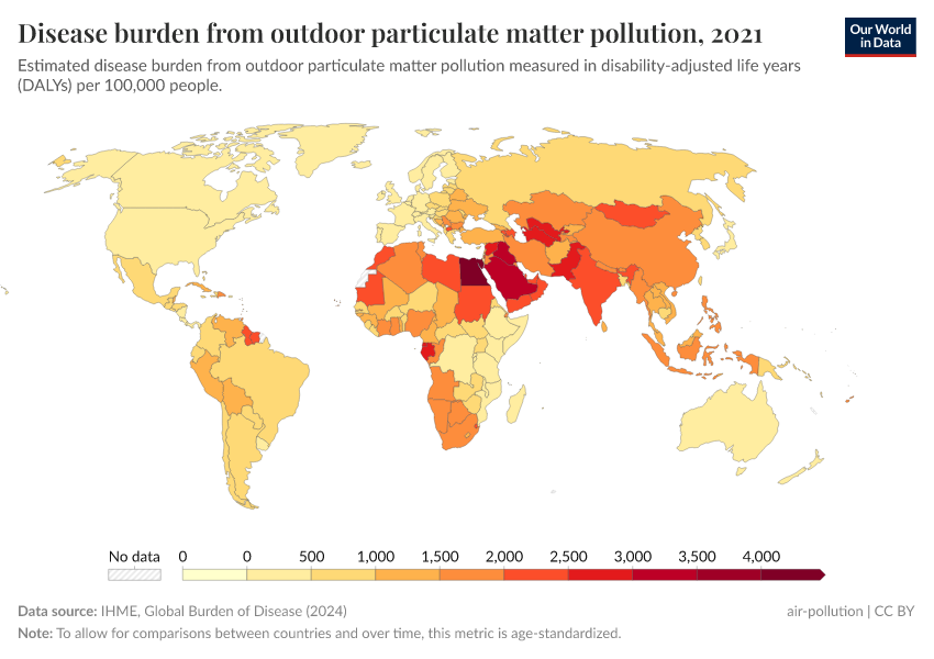 A thumbnail of the "Disease burden from outdoor particulate matter pollution" chart