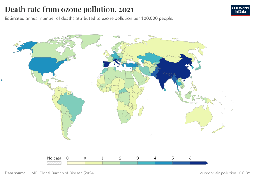 A thumbnail of the "Death rate from ozone pollution" chart