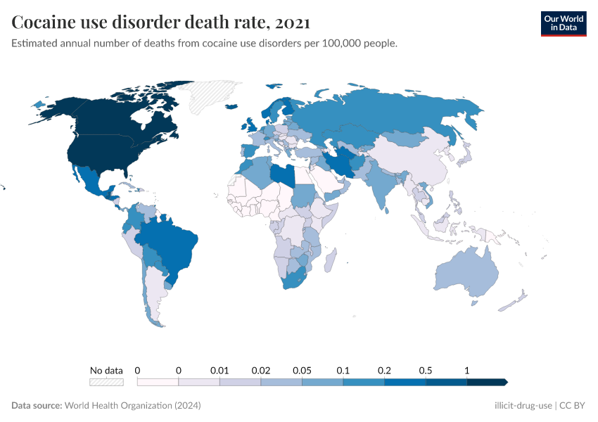 A thumbnail of the "Cocaine use disorder death rate" chart
