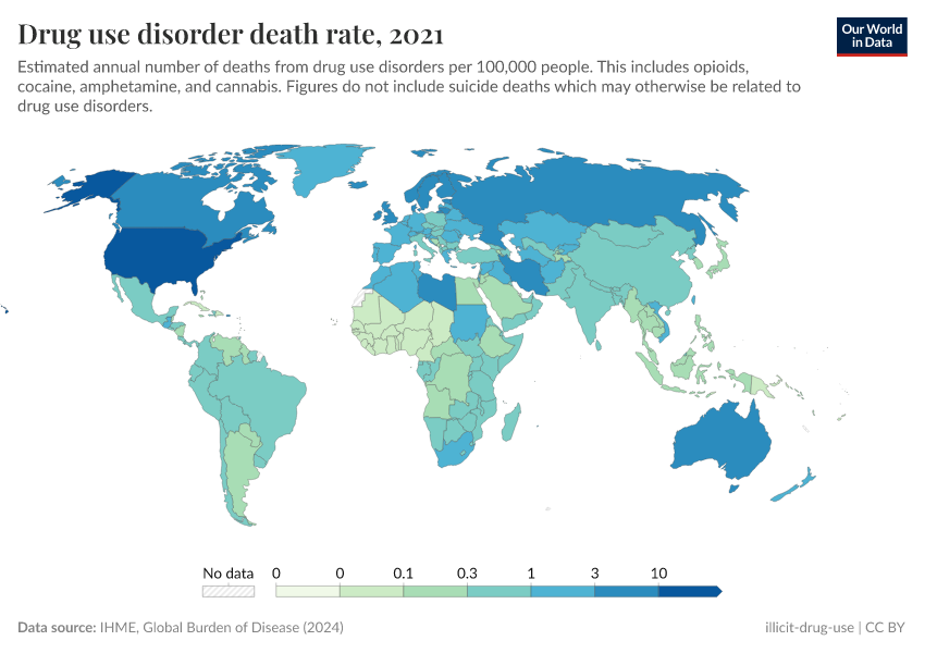 A thumbnail of the "Drug use disorder death rate" chart