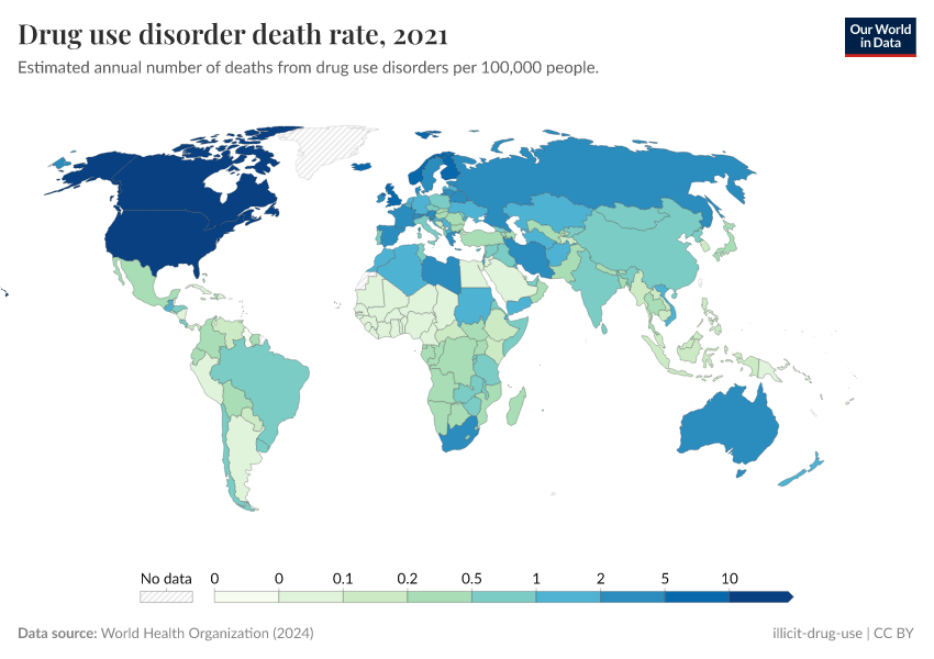 A thumbnail of the "Drug use disorder death rate" chart
