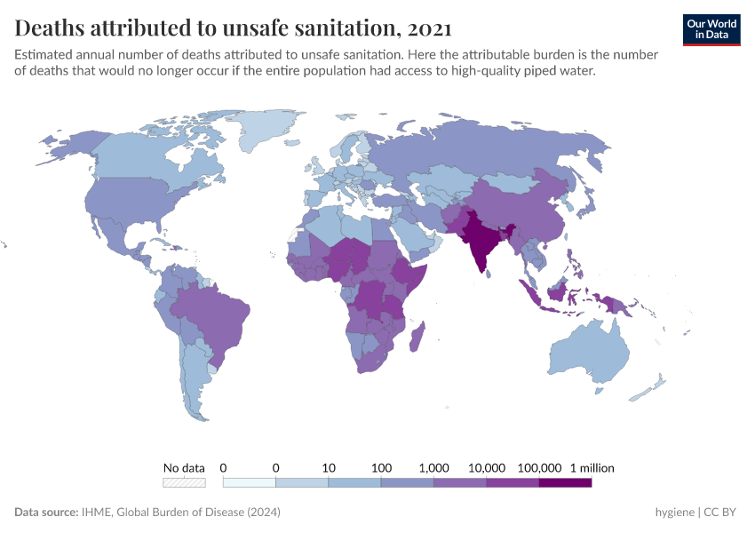 A thumbnail of the "Deaths attributed to unsafe sanitation" chart