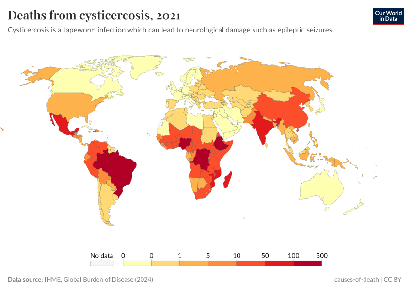 A thumbnail of the "Deaths from cysticercosis" chart
