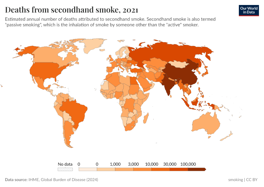 A thumbnail of the "Deaths from secondhand smoke" chart