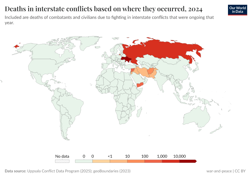 A thumbnail of the "Deaths in interstate conflicts based on where they occurred" chart