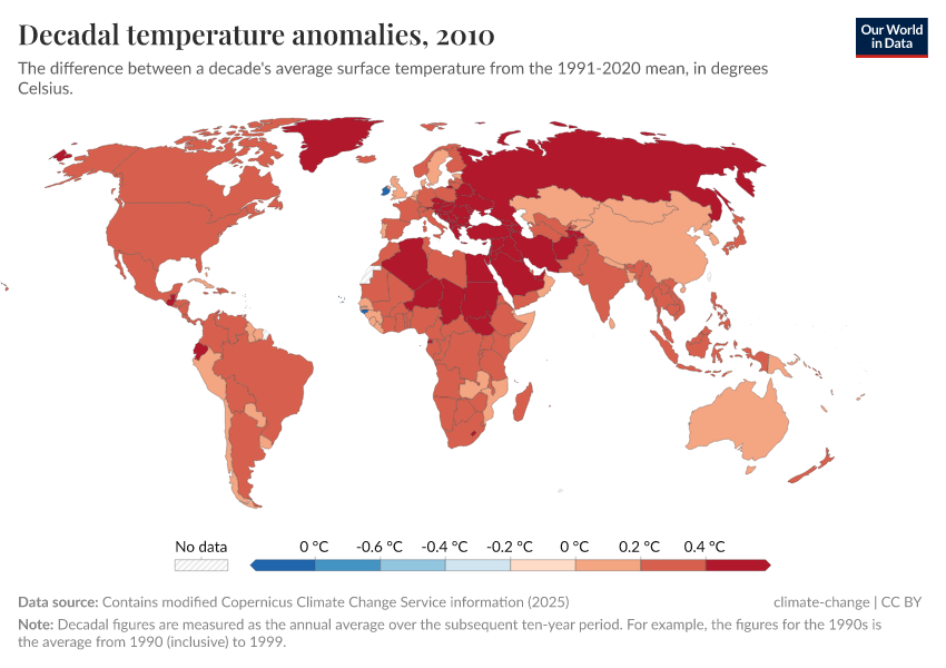 A thumbnail of the "Decadal temperature anomalies" chart