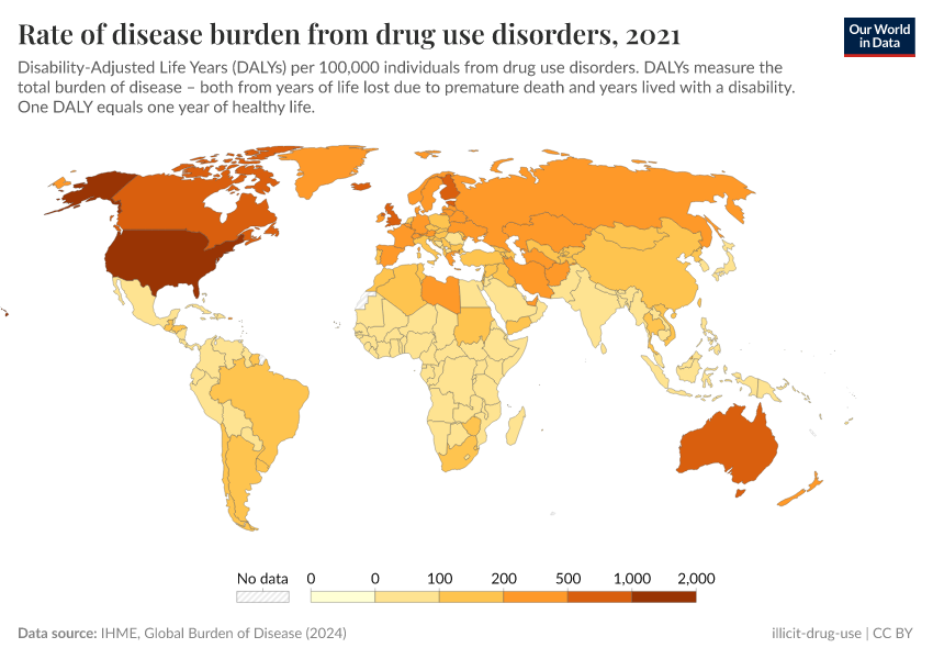 A thumbnail of the "Rate of disease burden from drug use disorders" chart