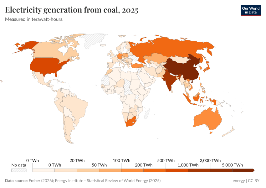 A thumbnail of the "Electricity generation from coal" chart