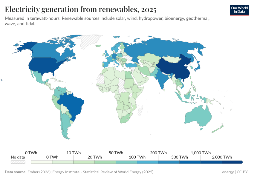 A thumbnail of the "Electricity generation from renewables" chart