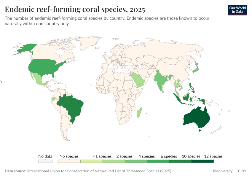 A thumbnail of the "Endemic reef-forming coral species" chart