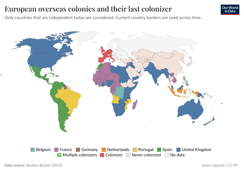 A thumbnail of the "European overseas colonies and their last colonizer" chart