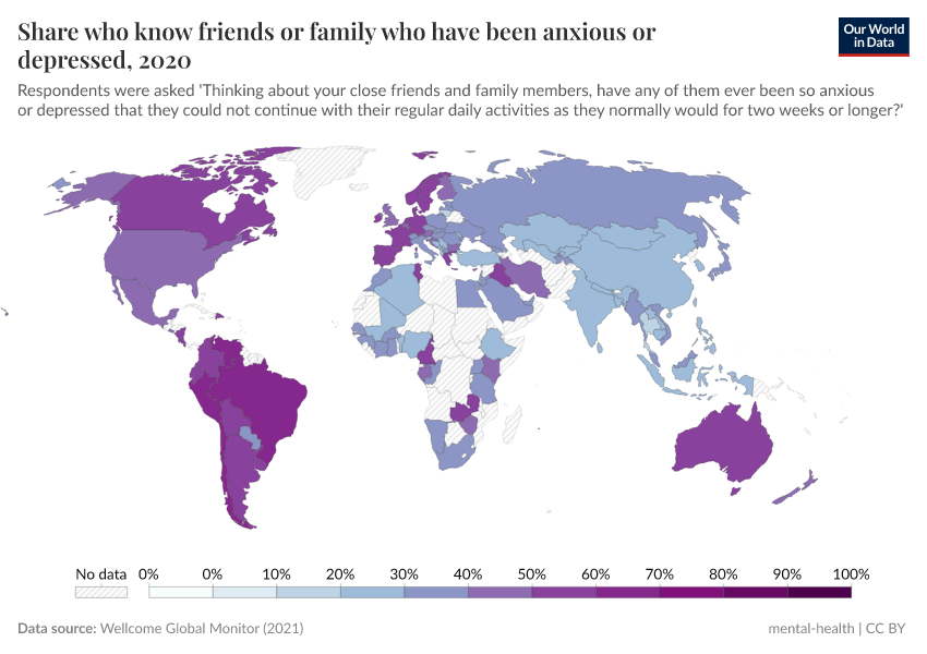 A thumbnail of the "Share who know friends or family who have been anxious or depressed" chart