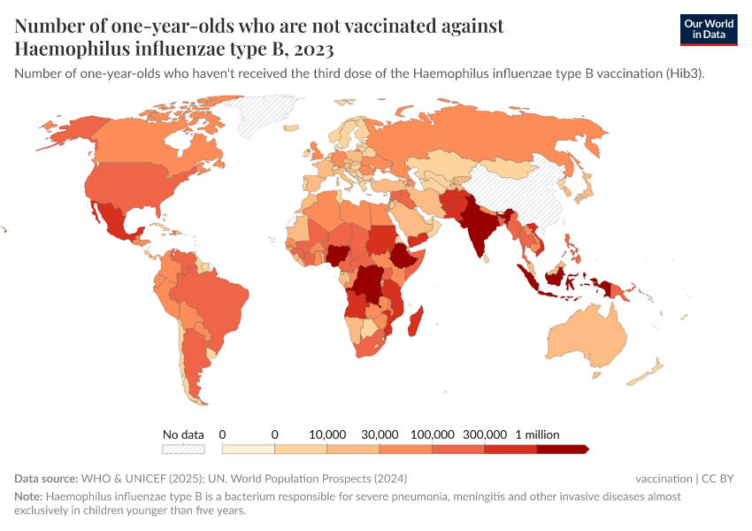 A thumbnail of the "Number of one-year-olds who are not vaccinated against Haemophilus influenzae type B" chart