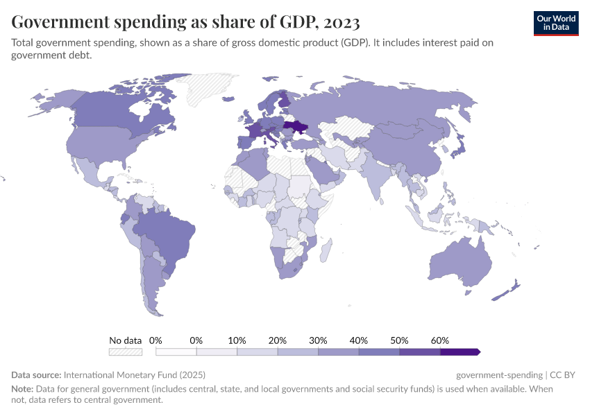 A thumbnail of the "Government spending as a share of GDP" chart