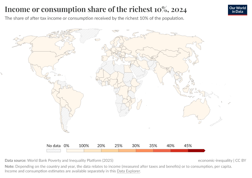 A thumbnail of the "Income or consumption share of the richest 10%" chart