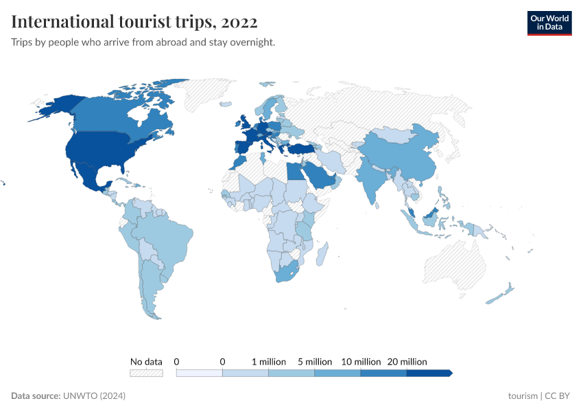 A thumbnail of the "International tourist trips" chart