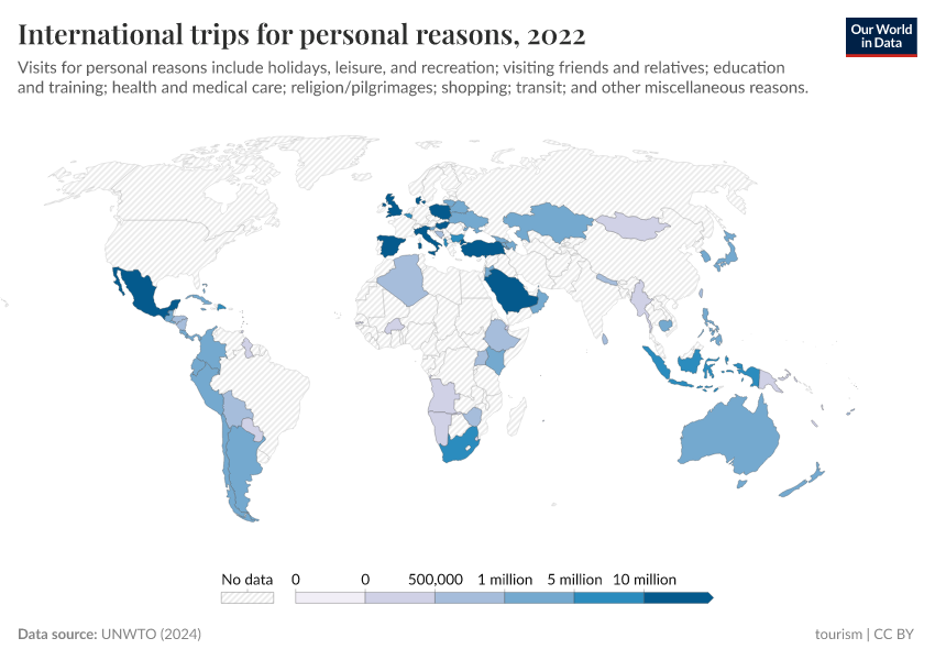 A thumbnail of the "International trips for personal reasons" chart