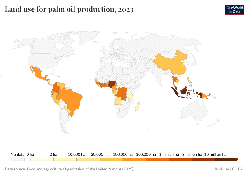 A thumbnail of the "Land use for palm oil production" chart