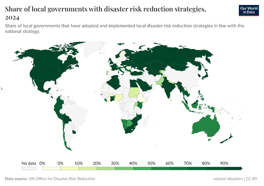 A thumbnail of the "Number of local governments with disaster risk reduction strategies" chart