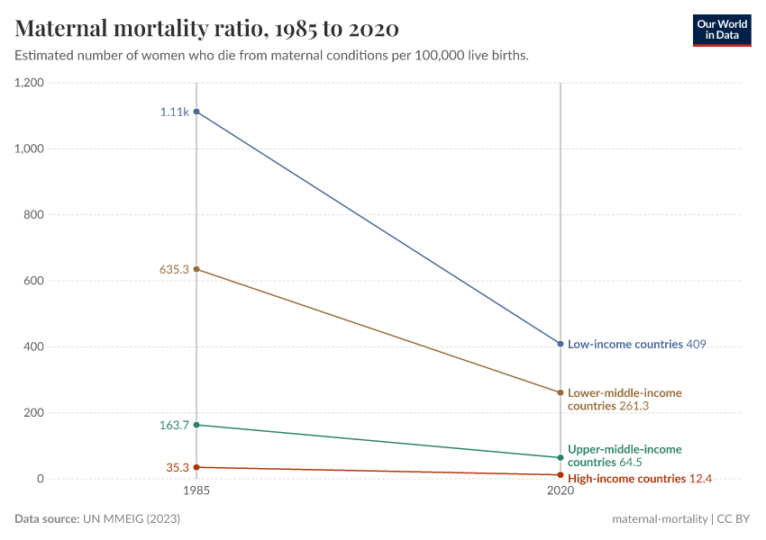 A thumbnail of the "Maternal mortality ratio" chart