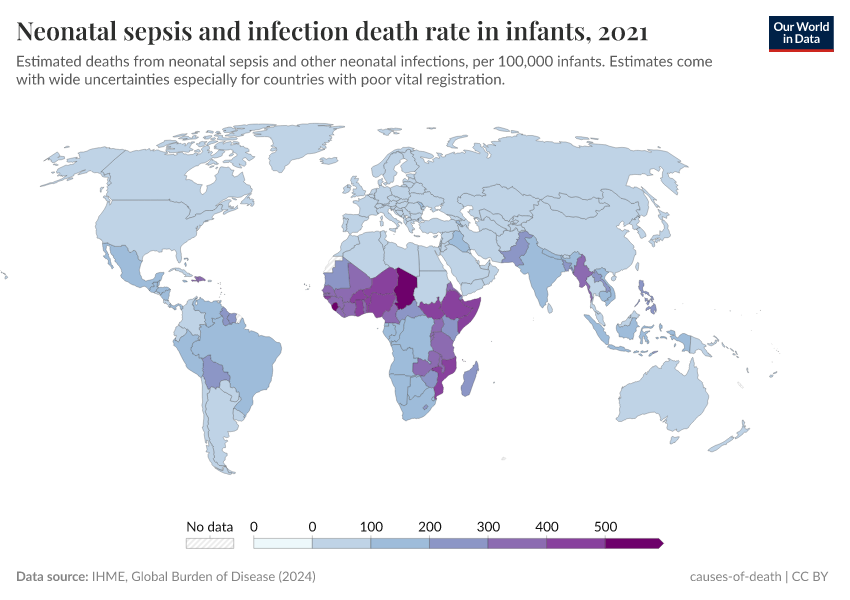 A thumbnail of the "Neonatal sepsis and infection death rate in infants" chart