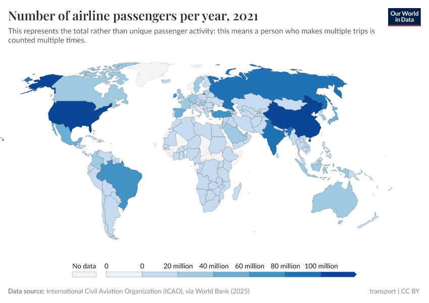 A thumbnail of the "Global airline passengers per year" chart