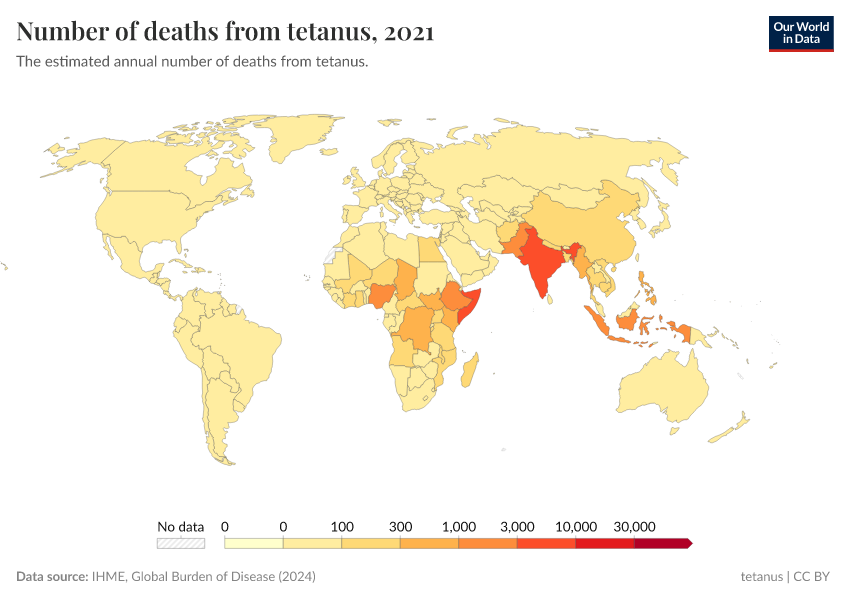 A thumbnail of the "Number of deaths from tetanus" chart