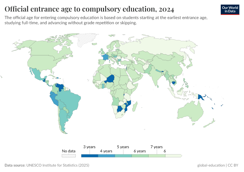 A thumbnail of the "Official entrance age to compulsory education" chart