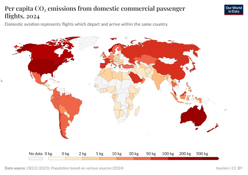 A thumbnail of the "Per capita  CO₂ emissions from domestic commercial passenger flights" chart