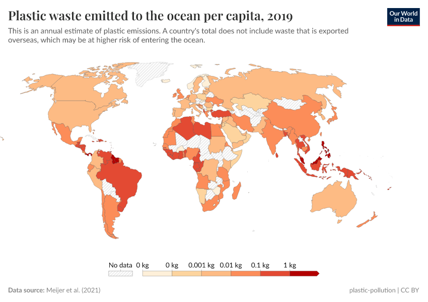 A thumbnail of the "Plastic waste emitted to the ocean per capita" chart