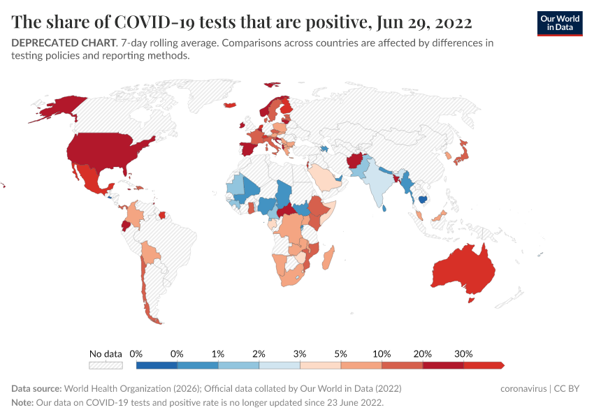 A thumbnail of the "The share of COVID-19 tests that are positive" chart