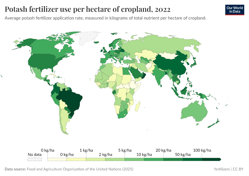 A thumbnail of the "Potash fertilizer use per hectare of cropland" chart