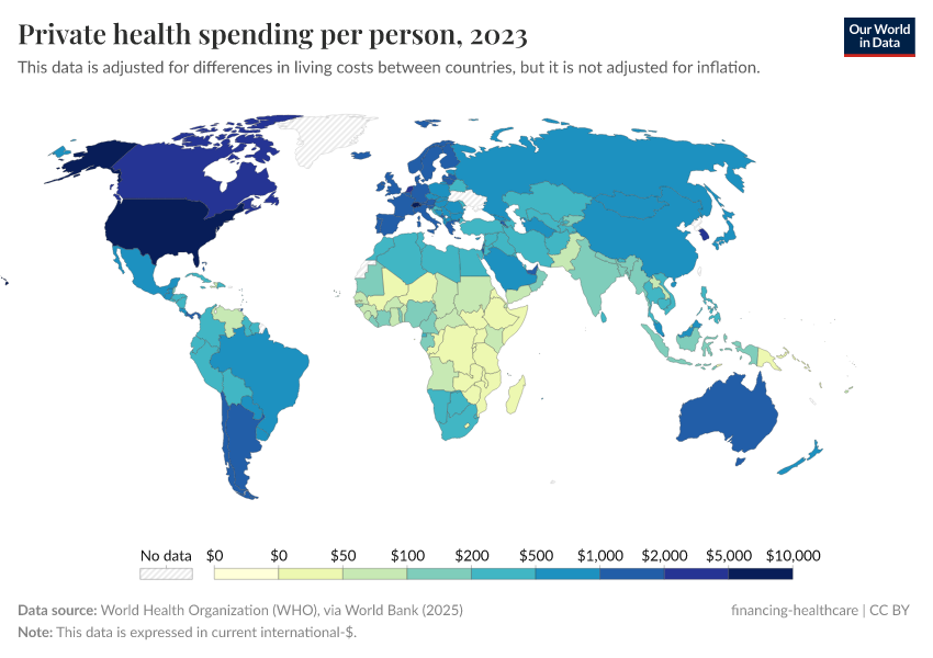 A thumbnail of the "Private health expenditure per person" chart