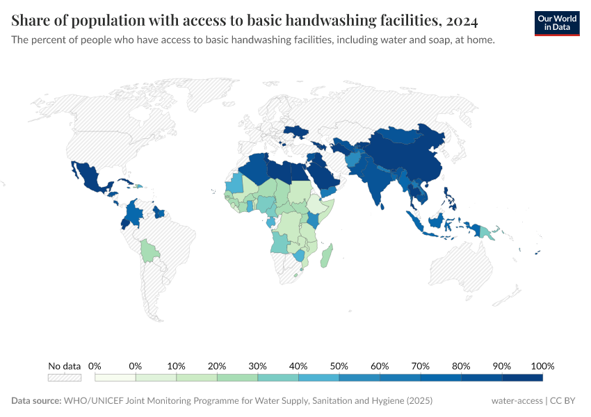 A thumbnail of the "Share of population with access to basic handwashing facilities" chart