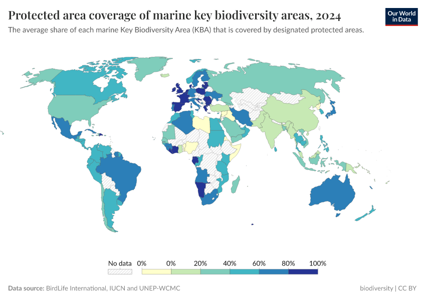 A thumbnail of the "Protected area coverage of marine key biodiversity areas" chart