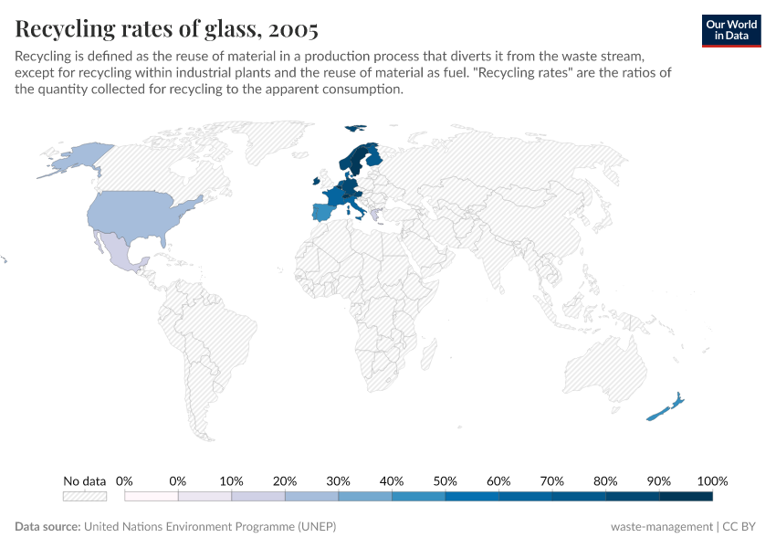 A thumbnail of the "Recycling rates of glass" chart