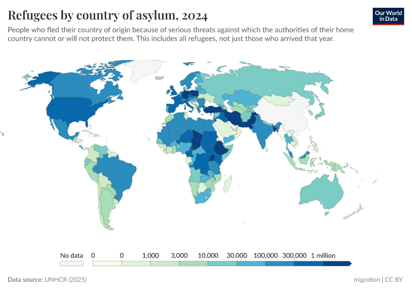 A thumbnail of the "Refugee population by country or territory of asylum" chart
