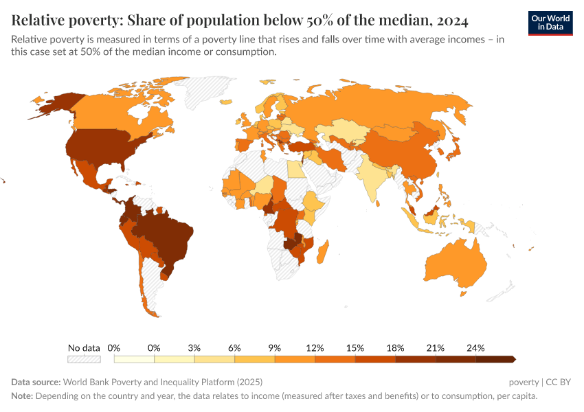 A thumbnail of the "Relative poverty: Share of people below 50% of median income" chart