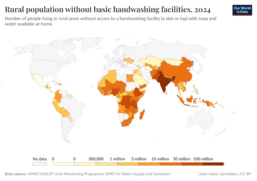 A thumbnail of the "Number of people in rural areas without basic handwashing facilities" chart